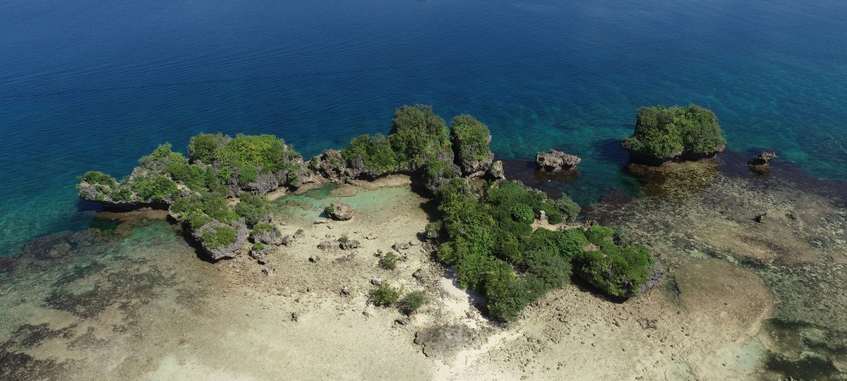 Paguriran Island and its lagoon seen from above, off the coast of Sorsogon.